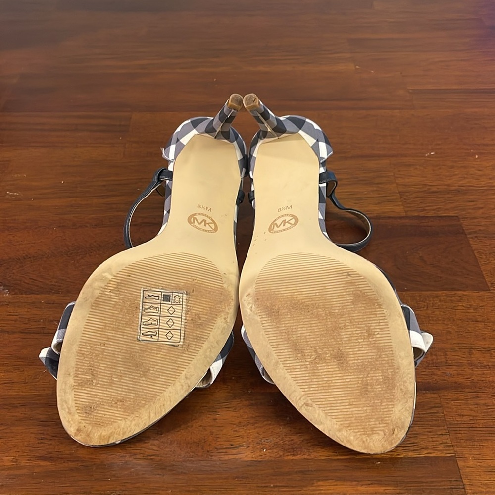 Michael Michael Kors Womens Pippa Leather Open Toe heels. Size 8.5M. Checkered - Picture 12 of 15